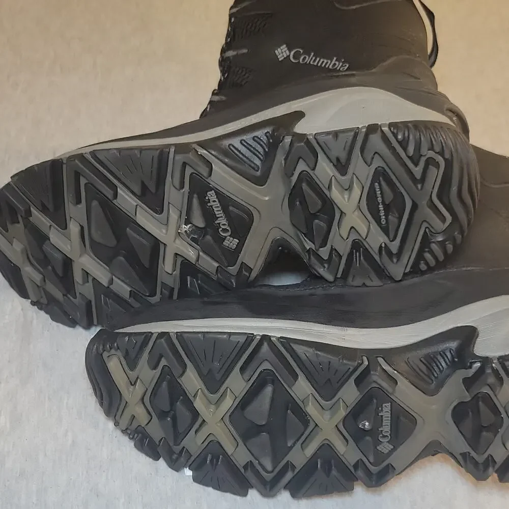 Columbia Omni-Tech Waterproof Hiking Boots Men's 10.5 Black Gray YM5400-010